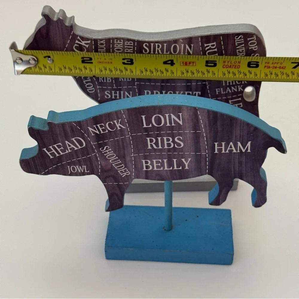 Butchers Cut Pig & Chicken Farmhouse Decor Set Kitchen Tools